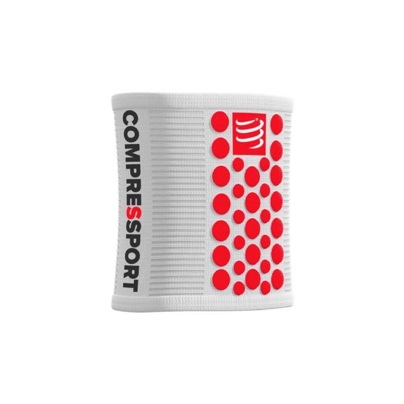 Compressport Sweatbands 3D.Dots White/Red สายรัดข้อมือซับเหงื่อ