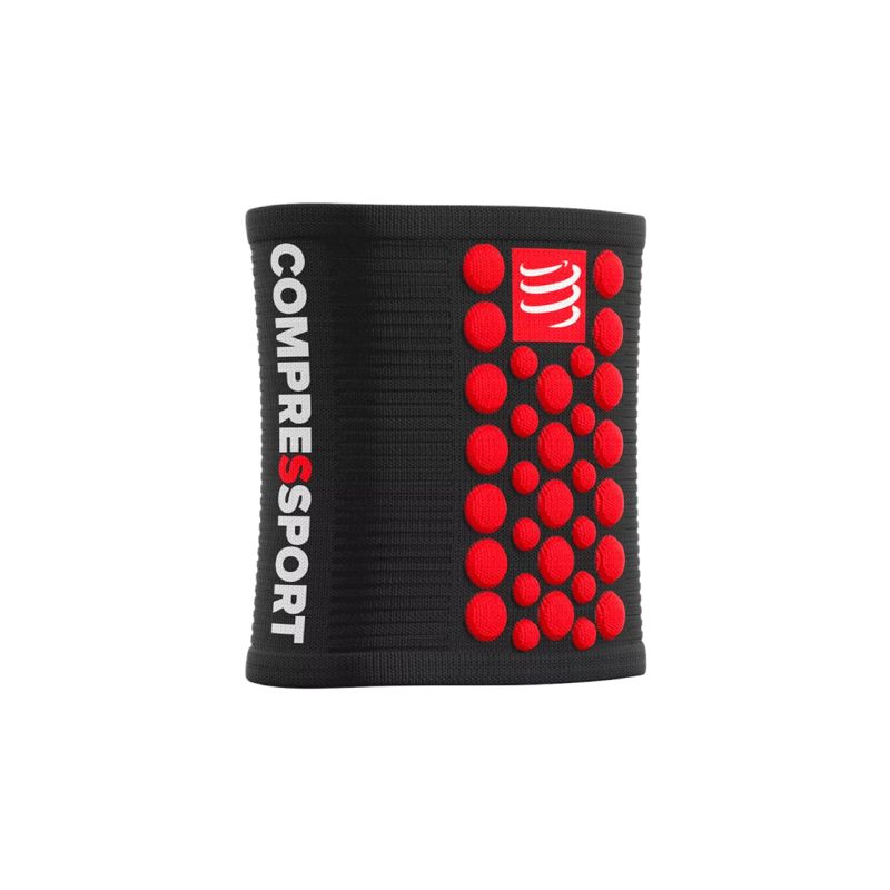 Compressport Sweatbands 3D.Dots Black/Red สายรัดข้อมือซับเหงื่อ