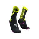 Compressport Pro Racing Socks v4.0 Trail Black/Safe Yellow/Neo Pink 1