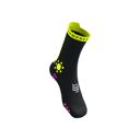 Compressport Pro Racing Socks v4.0 Trail Black/Safe Yellow/Neo Pink 2
