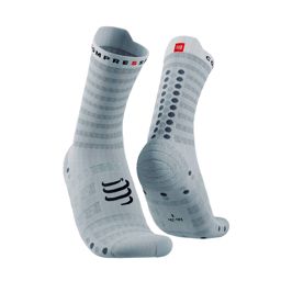 Compressport Pro Racing Socks v4.0 Ultralight Run High White/Alloy ถุงเท้าวิ่งน้ำหนักเบา