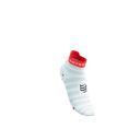 Compressport Pro Racing Socks v4.0 Ultralight Run Low White/Fluo Red/Black ถุงเท้าวิ่งน้ำหนักเบา 4