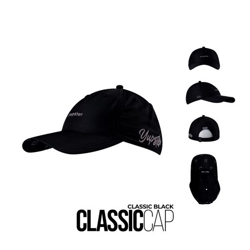 Yupster Classic cap (Brim 8 cm) Classic Black หมวกวิ่งปีกยาว