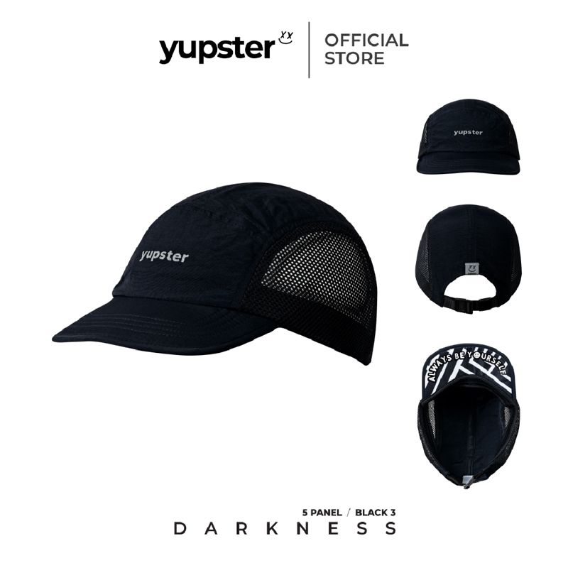 Yupster Darkness 24 Collection - 5 Panels Cap - All black : Shadow runner หมวกกันแดด