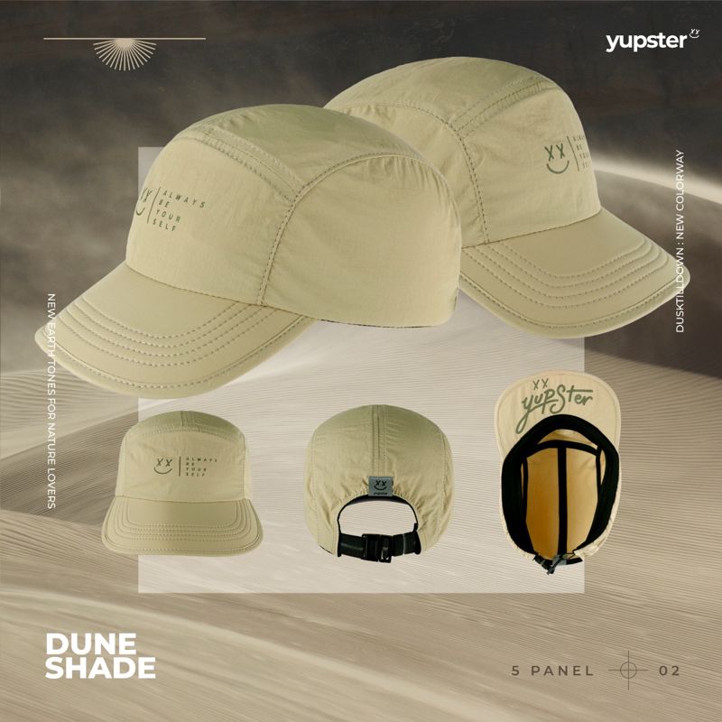 Yupster DTD 24 Collection - Dune Shade 5 Panels - (Khakhi all Fabric) หมวกกันแดด