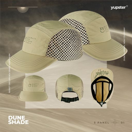 Yupster DTD 24 Collection - Dune Shade 5 Panels - (Khakhi Fabric with Mesh) หมวกกันแดด
