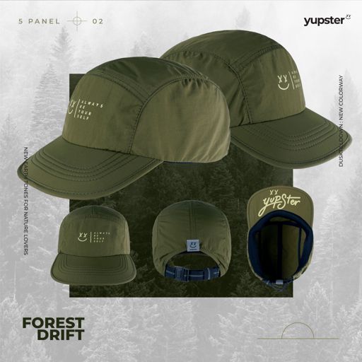 Yupster DTD 24 collection - Forest Drift 5 Panels - (Green all Fabric) หมวกกันแดด