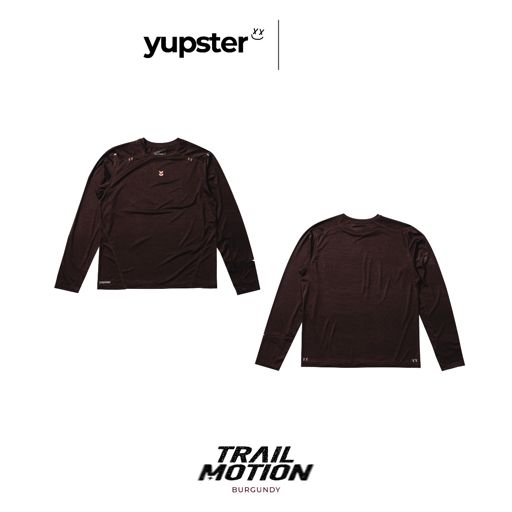 Yupster Running Long Sleeves T-shirt Trail Motion Collection - Men - Burgundy เสื้อวิ่งแขนยาว