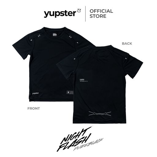 Yupster Running T-Shirt NightFlash Collection PureBlack เสื้อวิ่งสะท้อนแสง