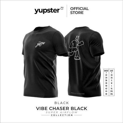 Yupster Running T-shirt - Super Airflow Collection - Vibe Chaser Black