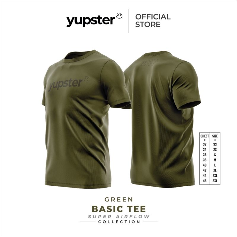 Yupster Super Airflow BASIC TEE Green เสื้อยืด