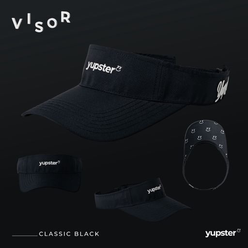 Yupster Visor ClearFlow Classic Black หมวกไวเซอร์น้ำหนักเบา